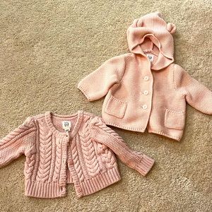 Baby GAP girls pink sweater bundle